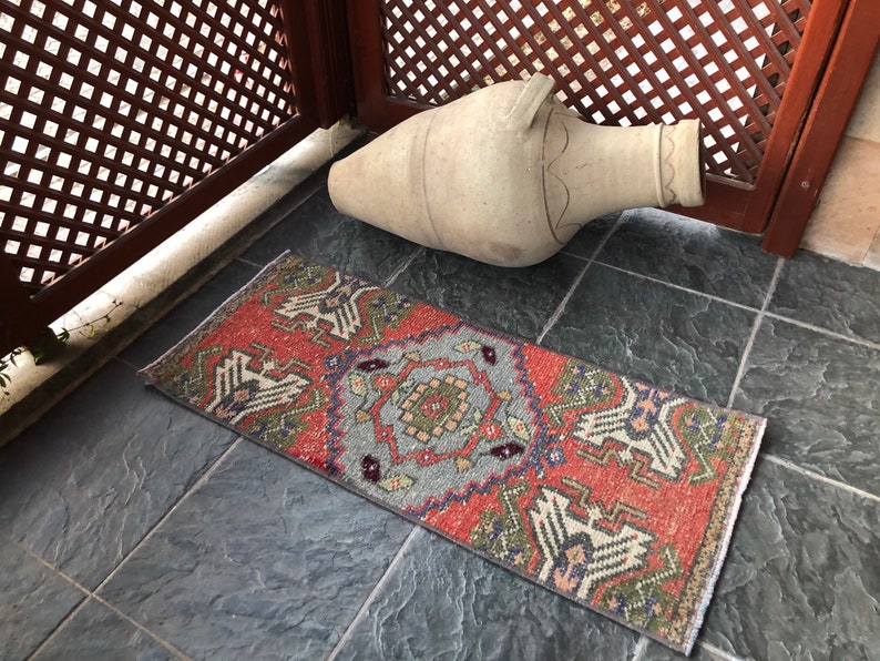 Small Entry Rug Area Rug, Small Turkish Rug Entry Rug 1.4x3.2ft Boho Rug Small Vintage Rug Doormat Small Rug Small Oriental Rug