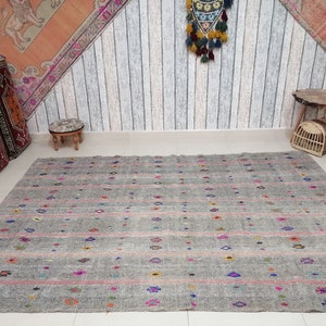 Handwoven Kilim Rug, Large Oushak Rug, Bedroom Rug, Anatolian Rug,6.6x9.7 ft,Large Vintage Rug, Turkish Rug, Oriental Rug,Handmade Rug
