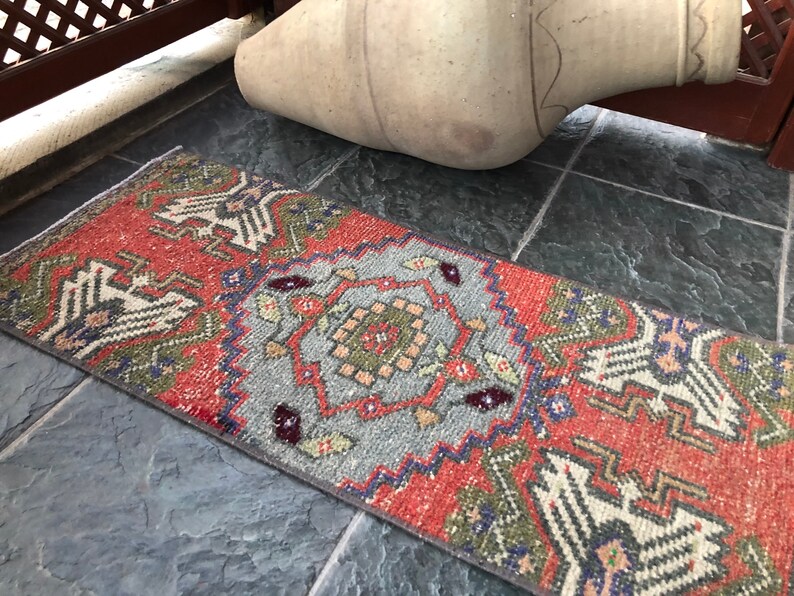 Small Entry Rug Area Rug, Small Turkish Rug Entry Rug 1.4x3.2ft Boho Rug Small Vintage Rug Doormat Small Rug Small Oriental Rug