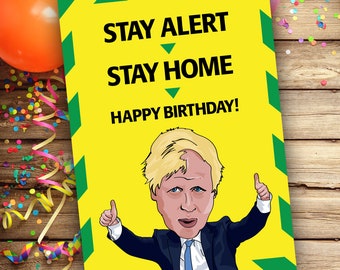 Birthday Card, Happy Birthday, Boris Johnson, Greeting Card , Birthday gift, Happy Birthday