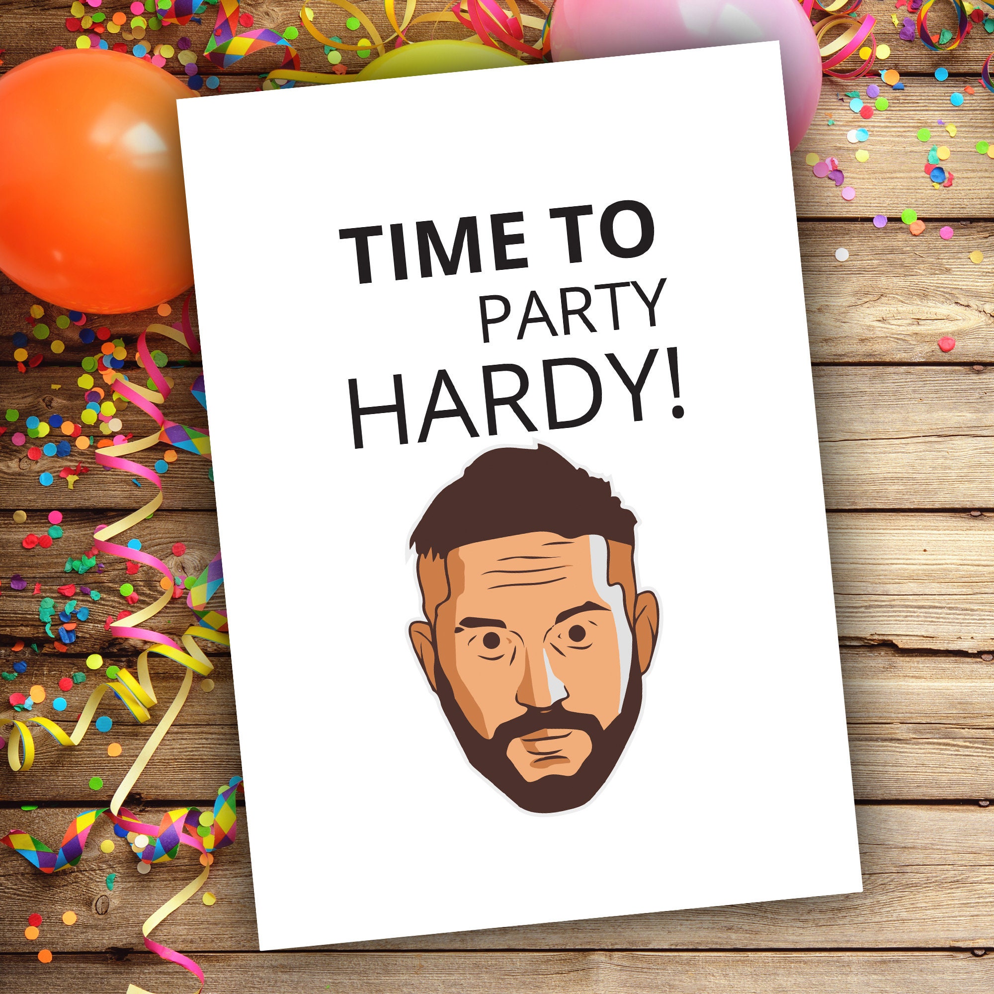 Happy Birthday Card Tom Hardy Card Time to party Hardy Tom | Etsy