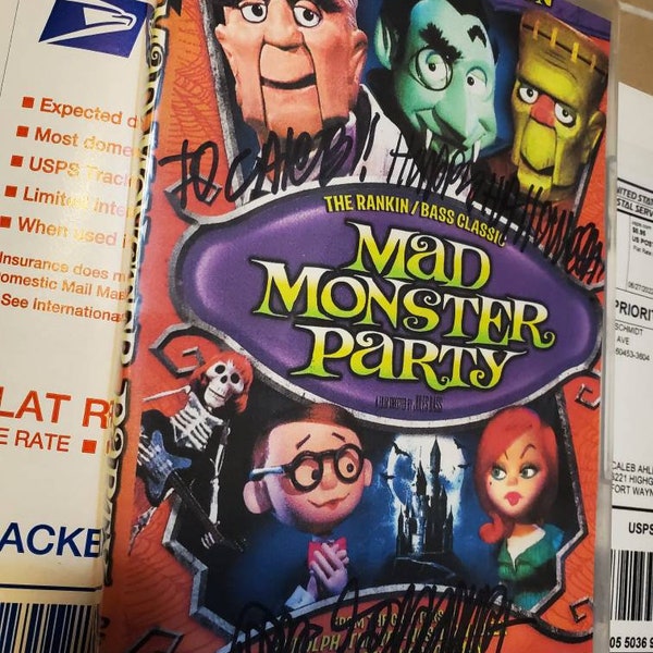 NEW!  Rankin/Bass' Mad Monster Party dvd-r signed and drawn in with dvd-r bonus disc 1999 Documentary