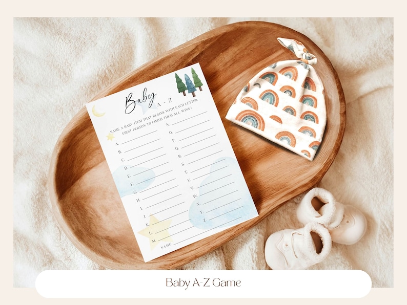 Dragon Baby Shower Baby A-Z Game Template Editable Printable Download ...