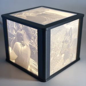 Large Personalized Photo Lamp - Custom 3D Printed Lithophane  - Birthday Gift - Memory Picture Gift - Family Photo Lamp - Night Light Gift