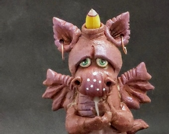 Backflow Dragon, Backflow Burner, Cone Burner, Ceramic Dragon, Handmade Dragon, Red Dragon, Geek Gift, Puff Dragon,  Waterfall Incense, OOAK