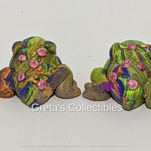 Ceramic Tie Dye Frog, Handmade, Frog Figurine, Garden Art, Fairy Garden, Hand Tie Dyed Frog, OOAK, Stoneware, Frog Lover Gift, Cute Frog, image 9