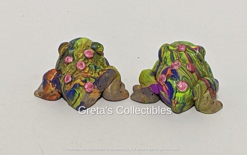 Ceramic Tie Dye Frog, Handmade, Frog Figurine, Garden Art, Fairy Garden, Hand Tie Dyed Frog, OOAK, Stoneware, Frog Lover Gift, Cute Frog, image 9