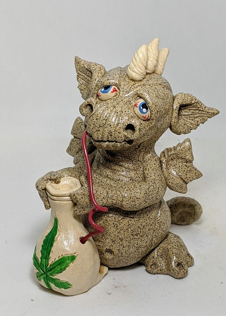 Stoner Dragon Cone Incense Burner Handmade From Clay Incense Etsy