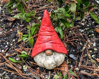Gnome, OOAK, Ceramic Garden Gnome, Handmade Gnome, Garden Art, Yard Art, Gnome Art, Potted Plant Decor, Fairy Art, Yard Art, Cute Gnome