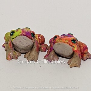 Ceramic Tie Dye Frog, Handmade, Frog Figurine, Garden Art, Fairy Garden, Hand Tie Dyed Frog, OOAK, Stoneware, Frog Lover Gift, Cute Frog, image 7