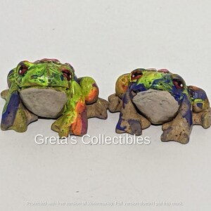 Ceramic Tie Dye Frog, Handmade, Frog Figurine, Garden Art, Fairy Garden, Hand Tie Dyed Frog, OOAK, Stoneware, Frog Lover Gift, Cute Frog, image 6