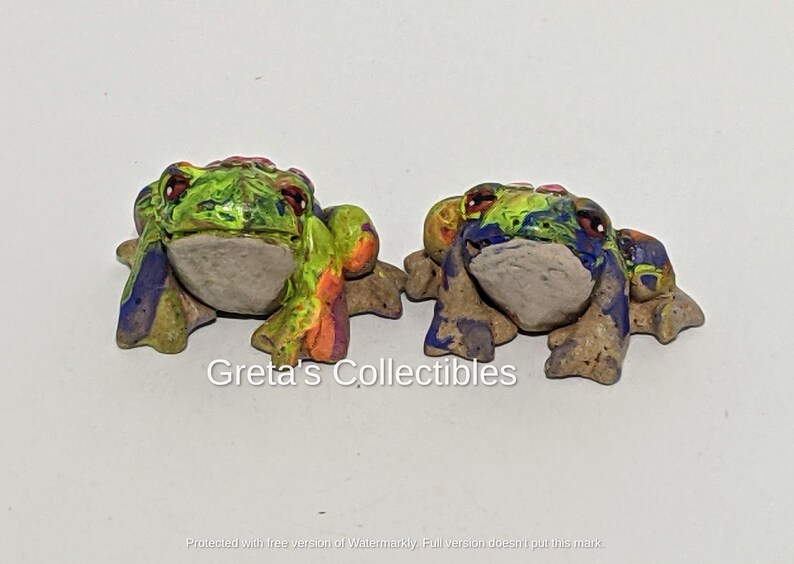 Ceramic Tie Dye Frog, Handmade, Frog Figurine, Garden Art, Fairy Garden, Hand Tie Dyed Frog, OOAK, Stoneware, Frog Lover Gift, Cute Frog, image 6