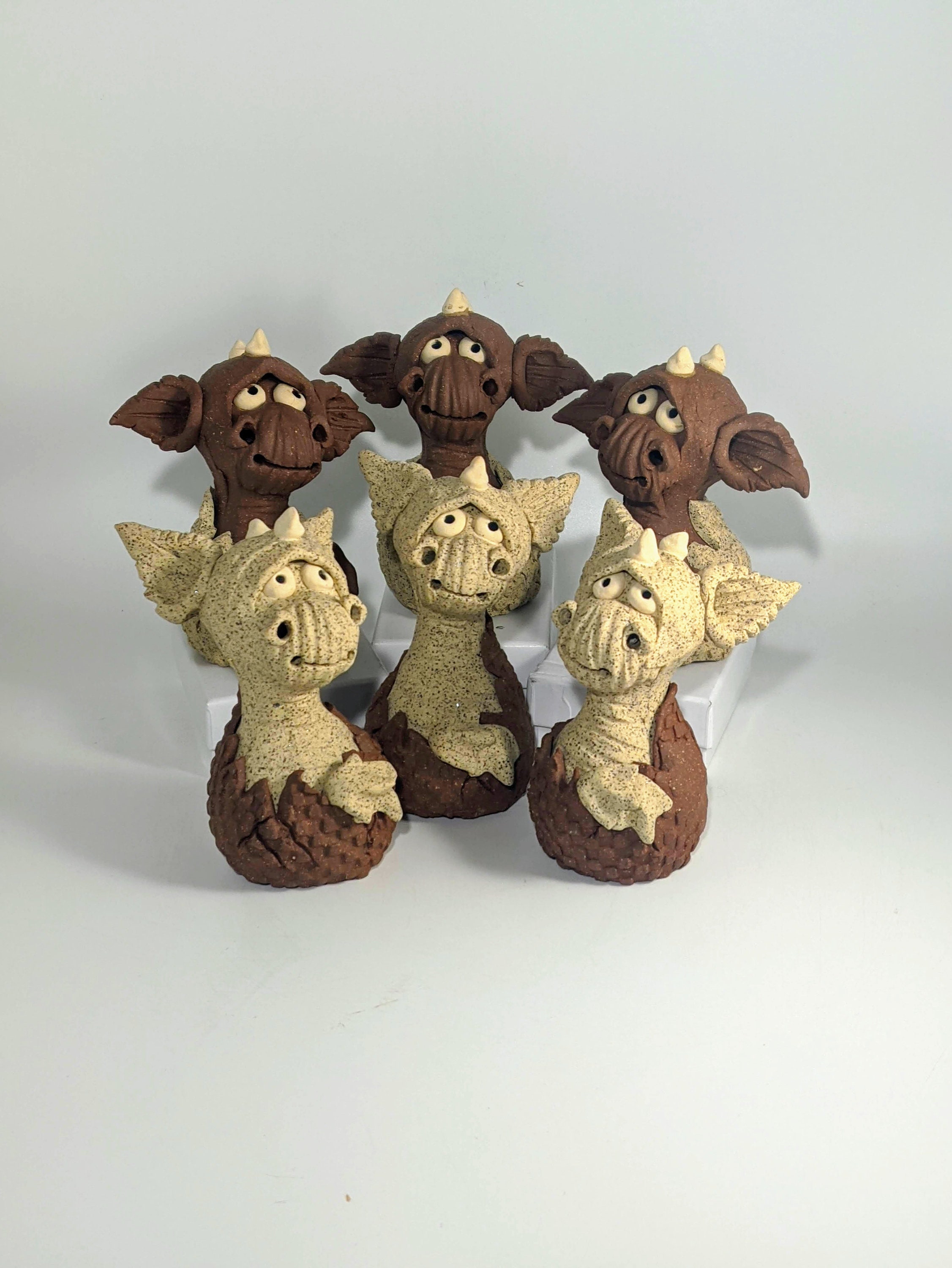 Dragon Hatchling Cone Incense Burner Handmade from Stoneware, Baby Dragon, Cone Burner, Whimsical Hatchling, Cone Incense, Garden Art