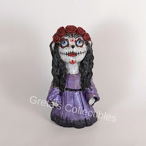 Sugar Skull, Sugar Skull Girl, OOAK, Ceramic Sugar Skull Doll, Incense Burner, Handmade, Dia De Los Muertos, Day of the Dead, Incense Holder