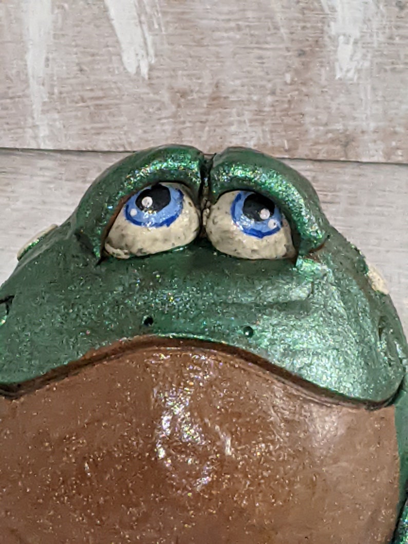 Large Toad House Green Frog House Ceramic Frog Home Garden Etsy