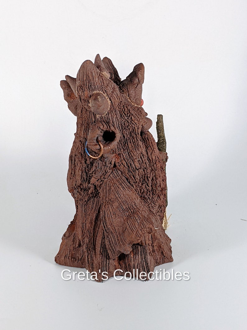 Tree Ent Incense Burner, Handmade, Great Gift, OOAK, Fantasy Lovers Gift, Green Man, Tree Ent, Smoking Tree, Ceramic Tree, Tree Ent Figure image 6