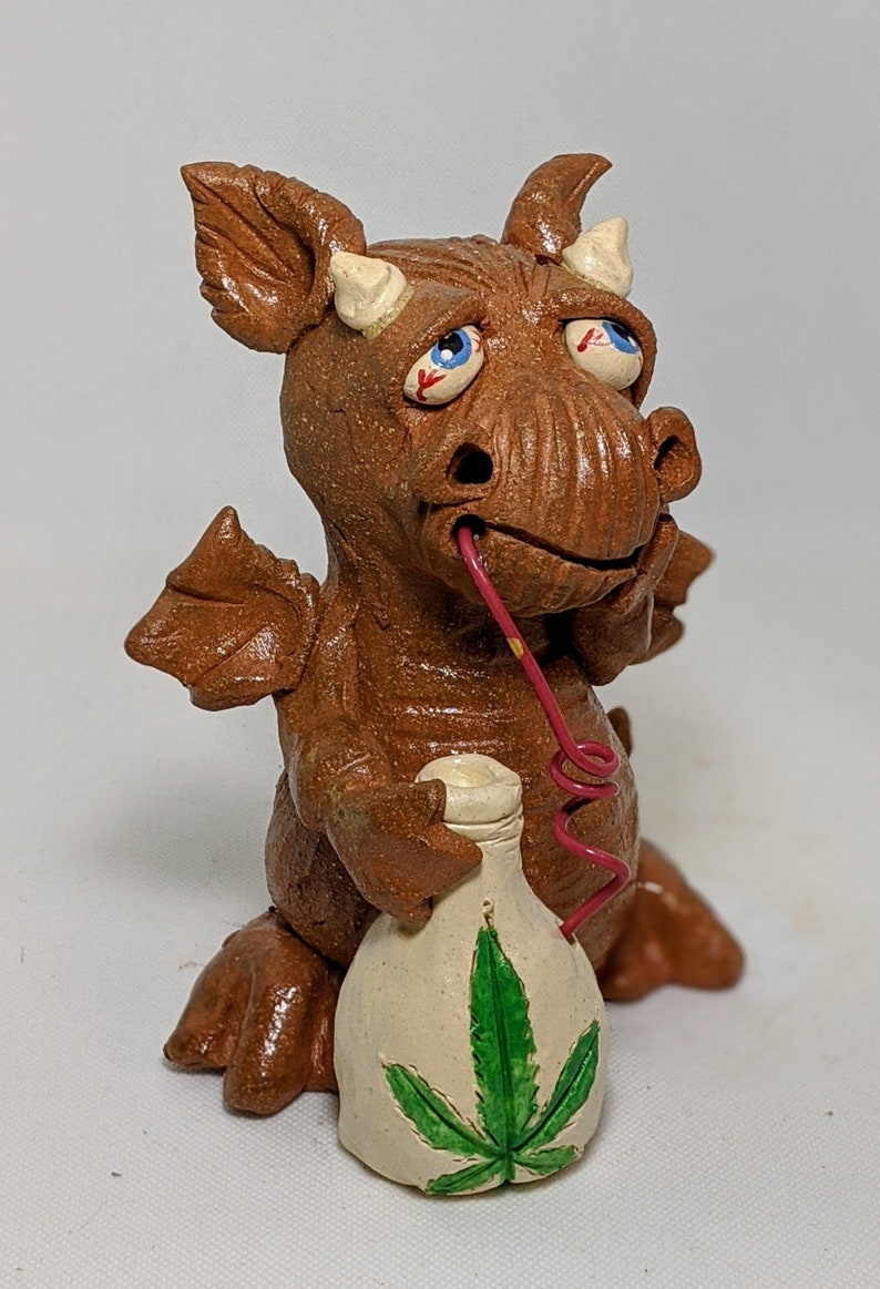 Stoner Dragon Cone Incense Burner Handmade From Clay Incense Etsy