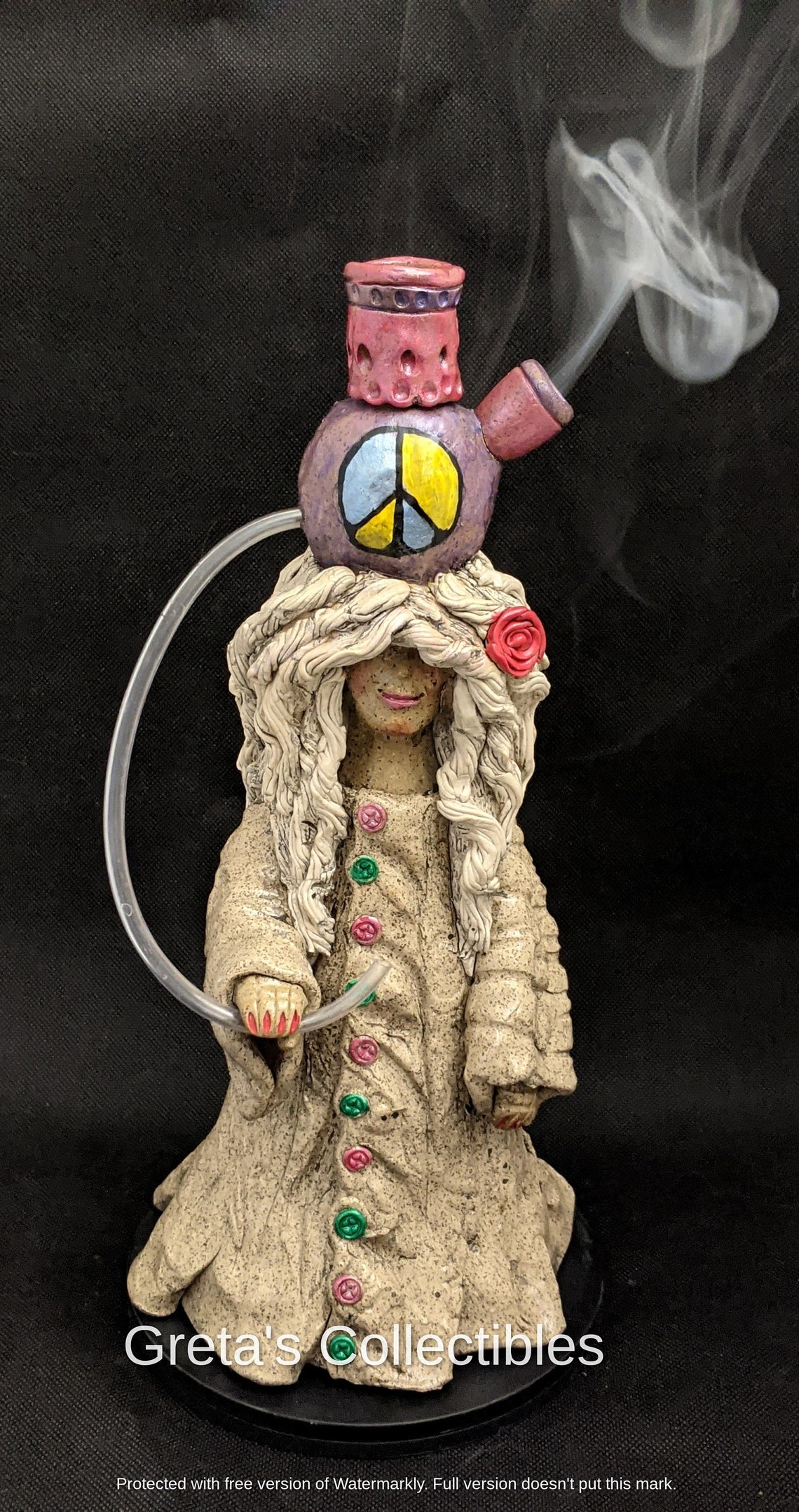 Happy Hippie Hippie Incense Burner Backflow Burner Handmade Etsy