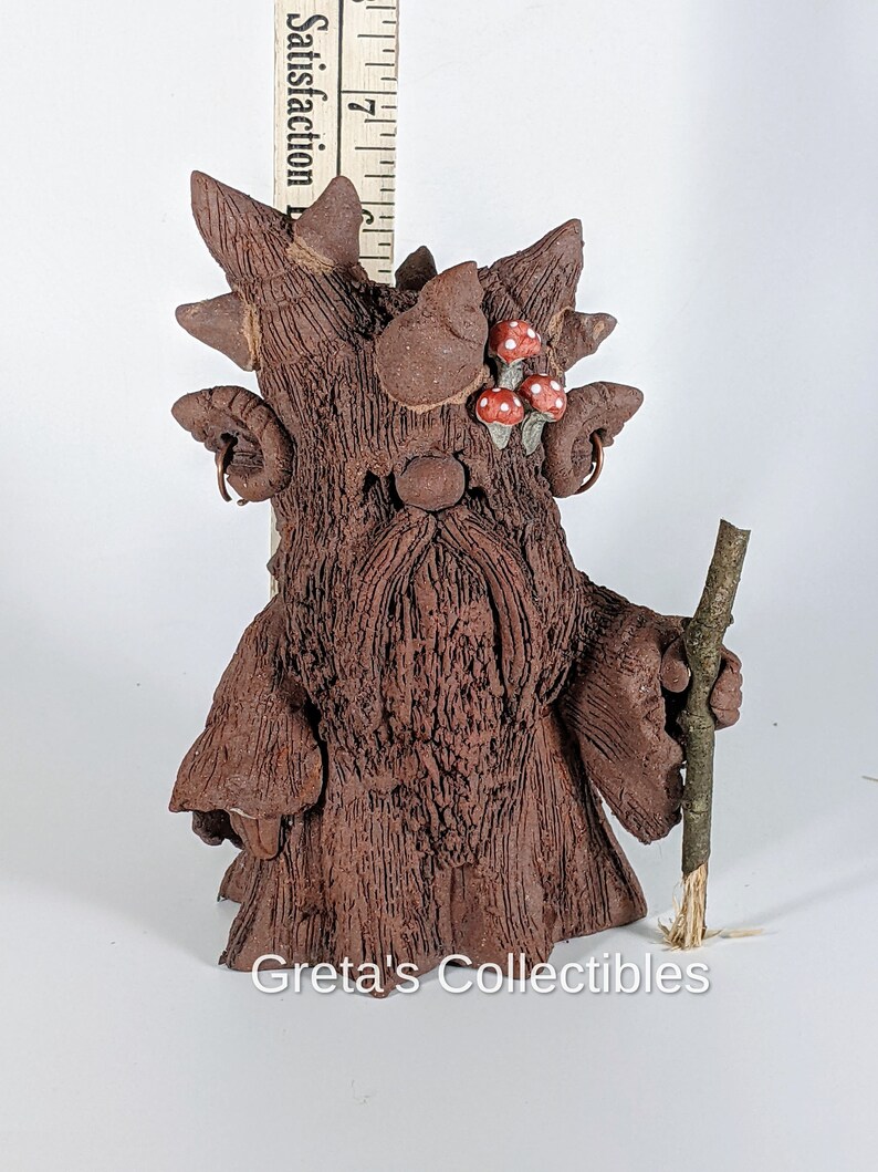 Tree Ent Incense Burner, Handmade, Great Gift, OOAK, Fantasy Lovers Gift, Green Man, Tree Ent, Smoking Tree, Ceramic Tree, Tree Ent Figure image 3