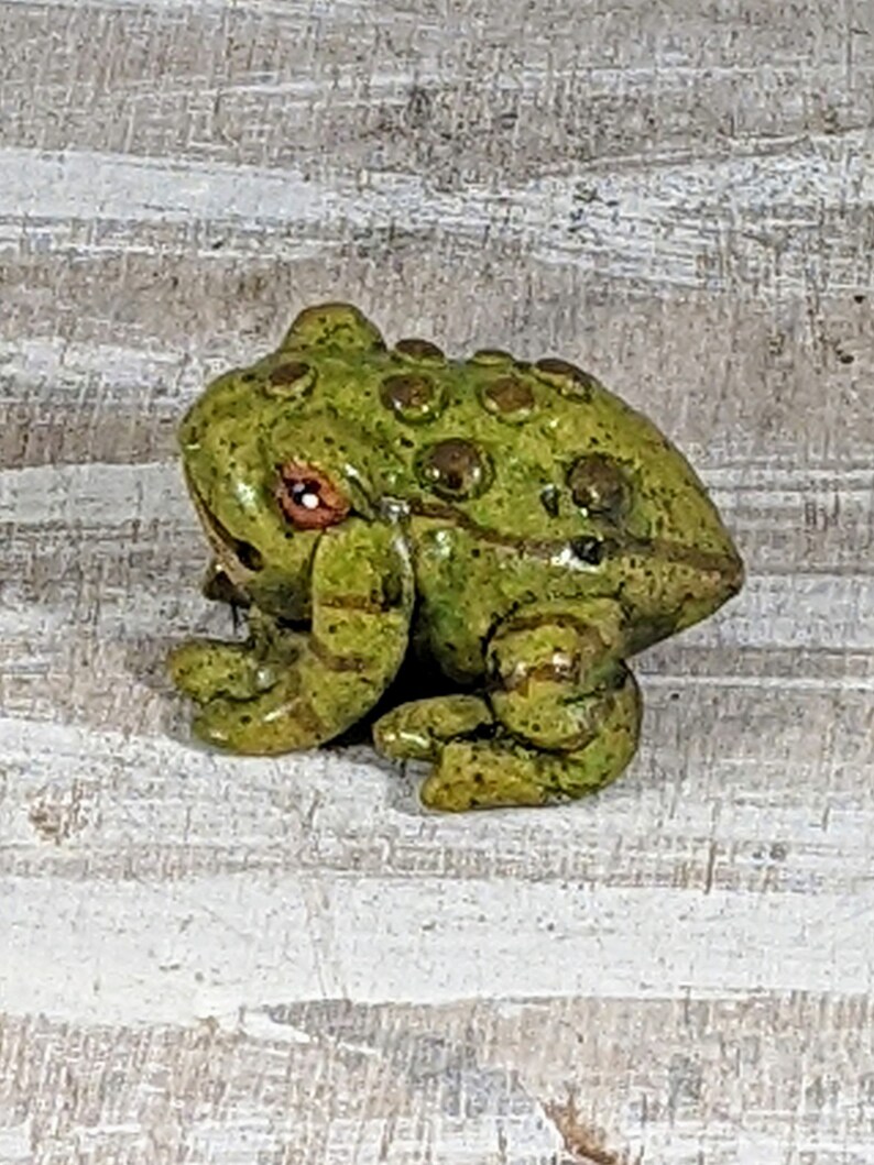 tiny ceramic frog
