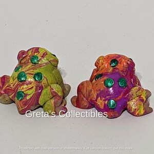 Ceramic Tie Dye Frog, Handmade, Frog Figurine, Garden Art, Fairy Garden, Hand Tie Dyed Frog, OOAK, Stoneware, Frog Lover Gift, Cute Frog, image 8
