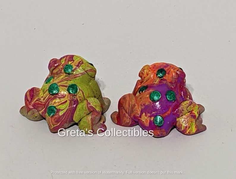 Ceramic Tie Dye Frog, Handmade, Frog Figurine, Garden Art, Fairy Garden, Hand Tie Dyed Frog, OOAK, Stoneware, Frog Lover Gift, Cute Frog, image 8