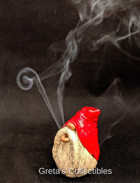 Handmade Gnome, Incense Burner, Backflow Burner, Whimsical Gnome, Gnome  Gift, Housewarming Gift, OOAK, Handmade Gift, Home Decor, Yard Art