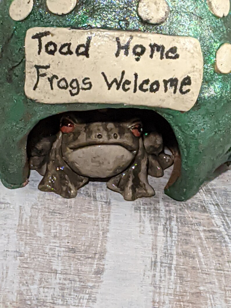 Large Toad House Green Frog House Ceramic Frog Home Garden Etsy