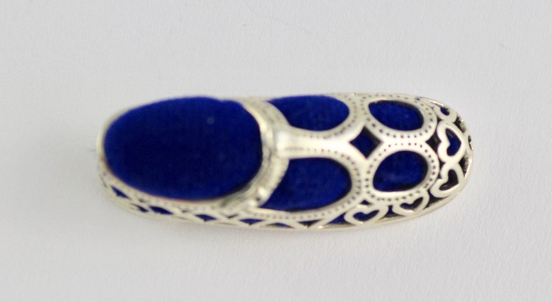 Victorian Style Hearts Shoe Pin Cushion 925 Sterling Silver