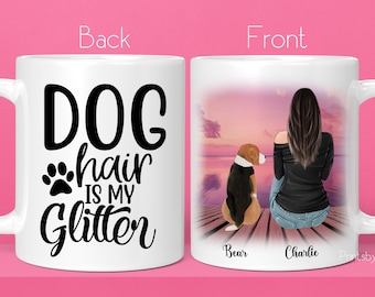Personalised Dog Mug | Dog hair is my glitter | UPDATED dog breeds