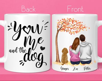 Tazza per cani personalizzata / Tu io e il cane / Tazza per il proprietario del cane / Tazza d'amore di coppia con i cani / Tazza per animali domestici personalizzata