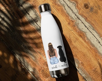 Custom Dog Stainless Steel Water Bottle Dog Owner tumbler Custom bottle with pet design Dog Coffee travel bottle