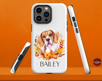 Custom Autumn Dog tough phone case Personalised Dog Owner phone cover Custom pet iphone case samsung dog slim phone case