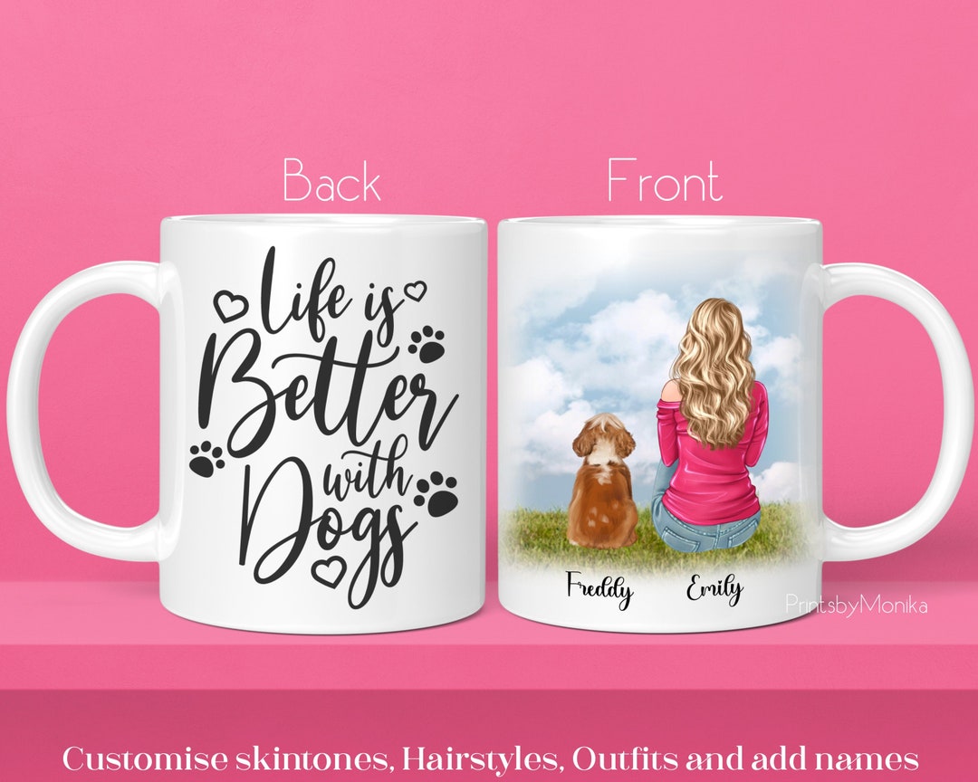 Personalised Dog Mug Life is Better With Dogs Dog Owner Mug Custom Pet ...