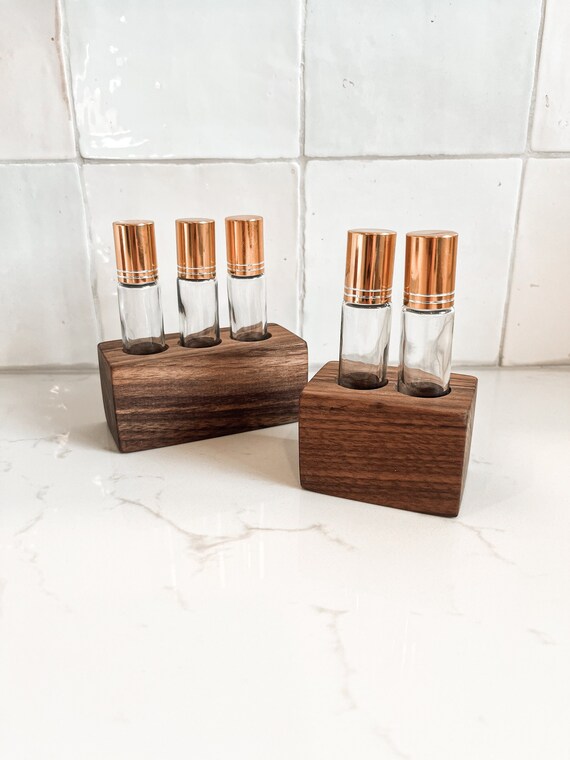 Essential Oil Roller Bottle Holder Wood Rollerball Stand Etsy