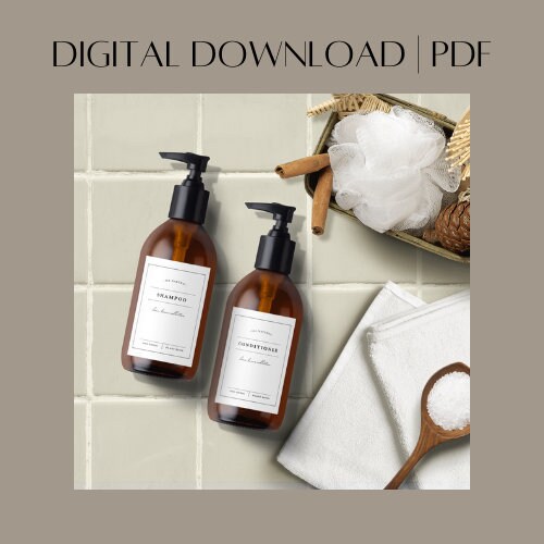 Printable Label Set Shampoo Conditioner Body Wash Labels Etsy