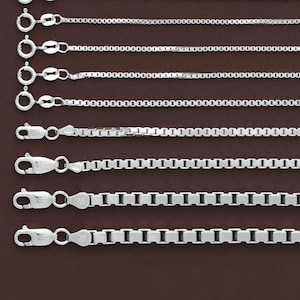 Silver BOX Silver Necklace-Solid Silver-SQUARE Chain-Sterling Silver Chain-Italy Necklace-Italy Silver Necklace-Spring Ring or Lobster Clasp