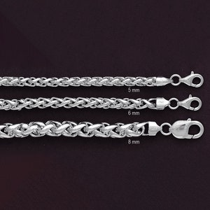 Silver WHEAT Flat Necklace-925 Sterling Silver-Wheat Chain-Italy Silver Necklace-Silver Chain-Flat Wire Wheat Italian Necklace\Bracelet