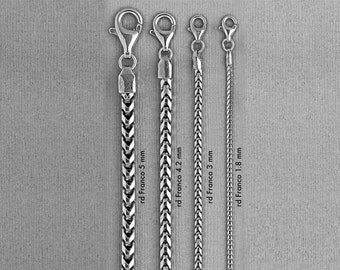 1.8 mm 変色防止ソリッドフランコチェーンネックレス 本物の 925 