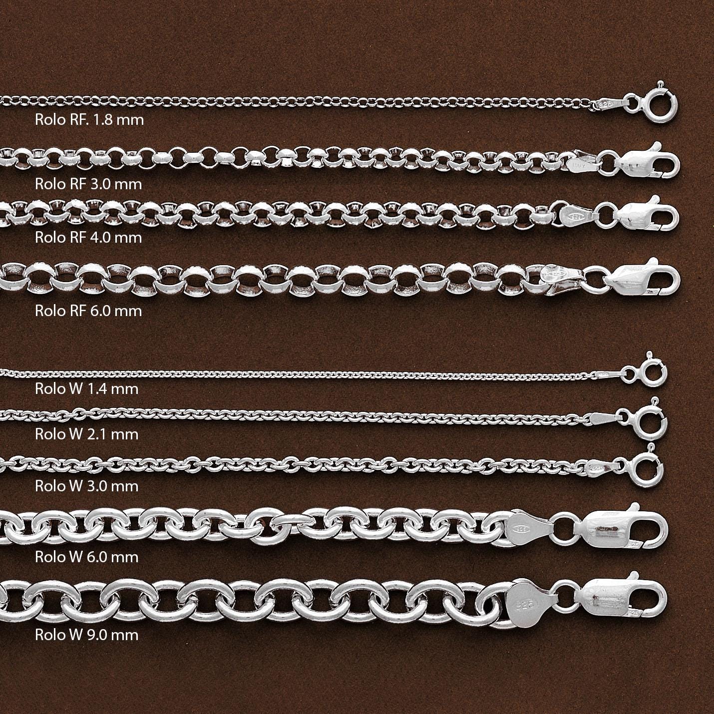 Real 925 Sterling Silver Necklace 1.5-3.0mm Classic Figaro Chain 7-30