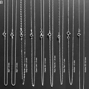 BS-14&quot;/15&quot;/16&quot;/18&quot;/20&quot;/22&quot;/24&quot;/26&quot;/28&quot;/30&quot;/36&quot;-Silver Necklace-925 Sterling Silver Chain-Silver Pendant Necklace-Italian Silver Necklac