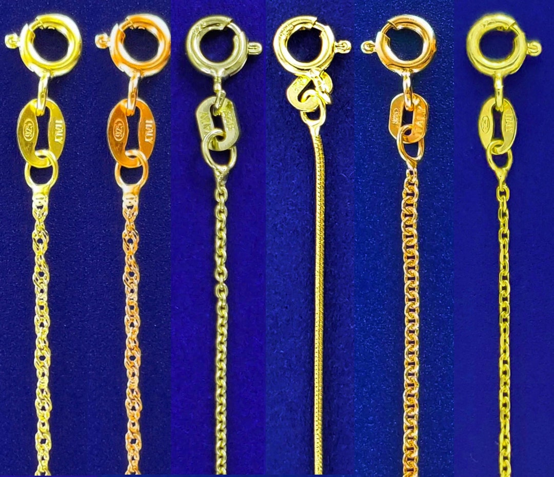 14K Gold Plated Chain Necklace / Yellow Gold Chain Etsy