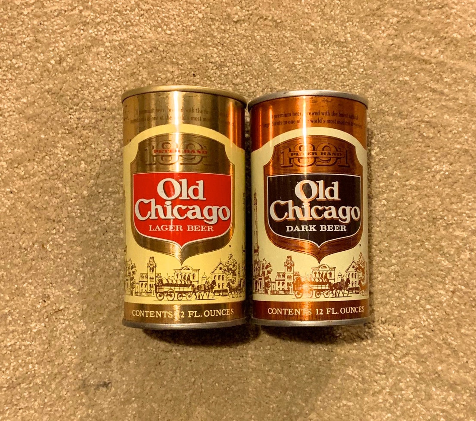 Lot of 2 Vintage Steel Beer Can Old Chicago Lager and Etsy