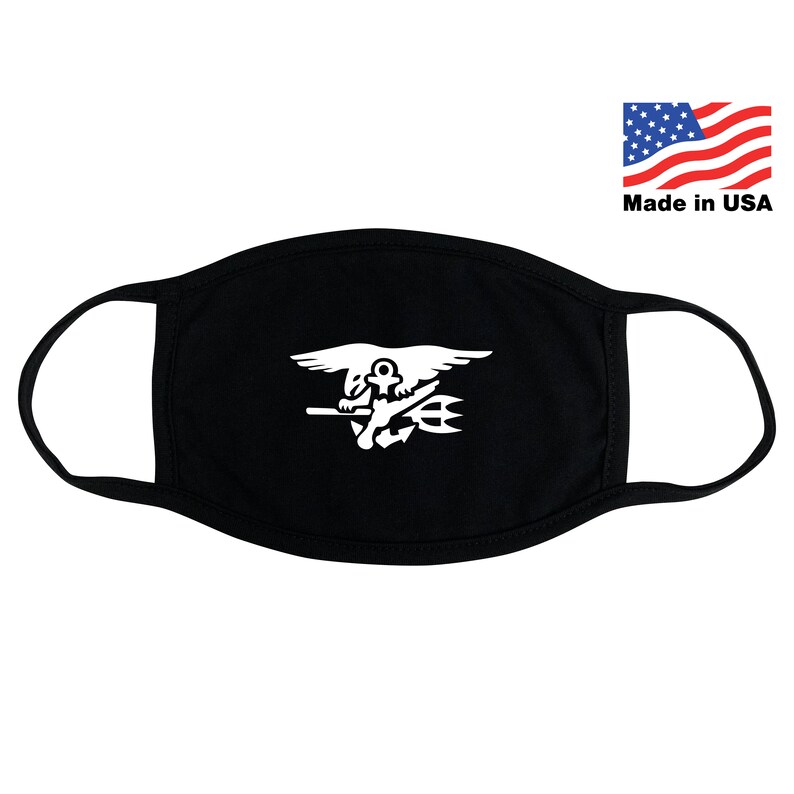 US Navy SEAL Face Mask Black Military Veteran Reusable High Etsy