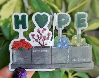 J-Hope Hope Pot Set Sticker (Clear) | BTS Sticker | Magic Shop | Hobicore | Transparent Waterproof Vinyl | Water Bottle - Laptop - Car Decal