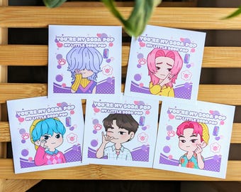 Saja Boys Soda Pop Pose Art Print | KDH Fanart | Kpop | KPDH | Matte | Wall Art | Mini