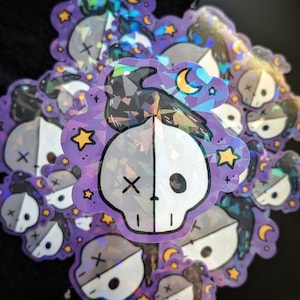 BTS Van Skull & Raven Holo Vinyl Sticker  | Holographic Sticker | Waterproof Vinyl | Water Bottle - Laptop - Car Decal