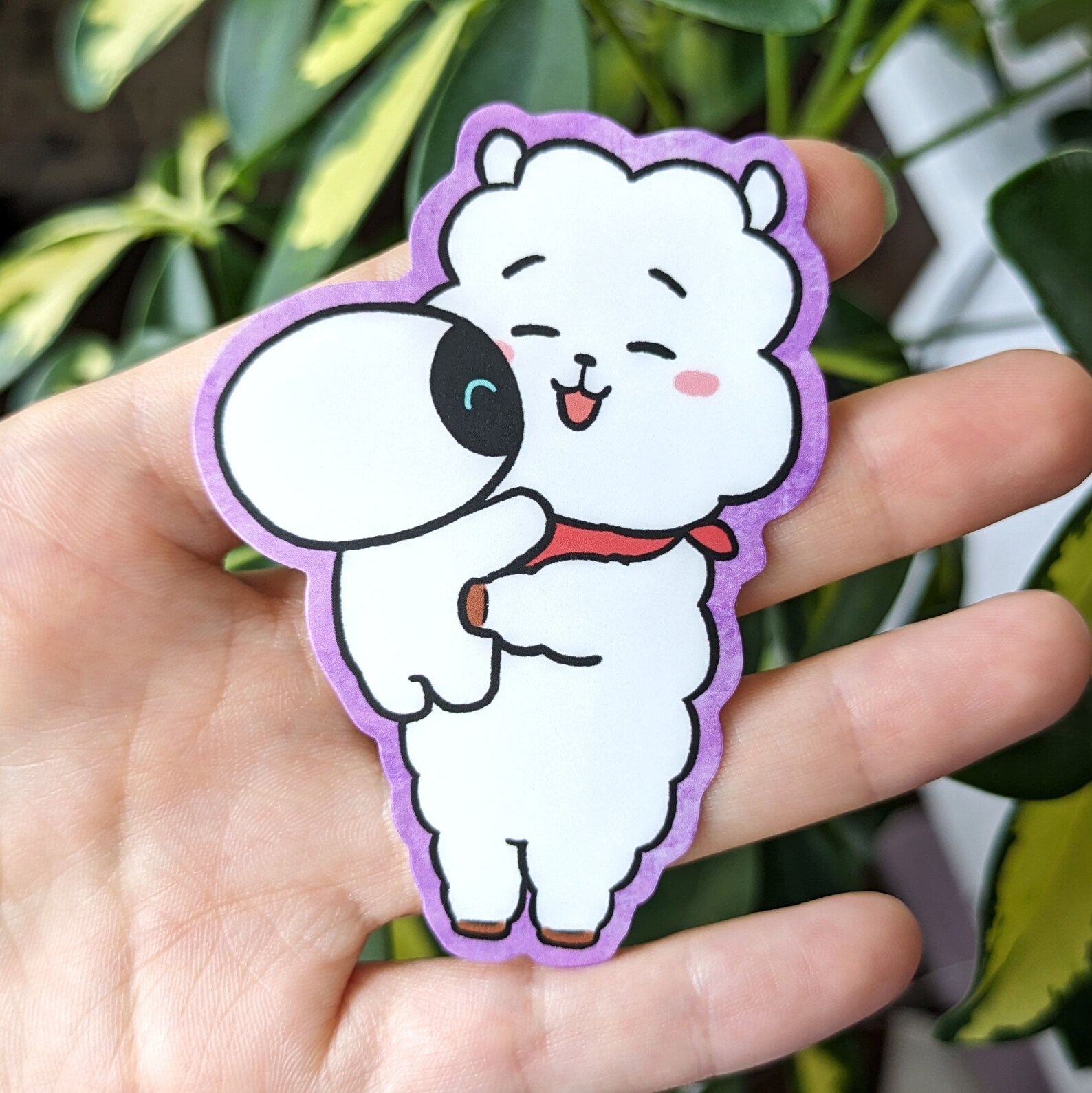 Name Sticker Rj RJ & Wootteo Hug Vinyl Sticker | BTS Sticker | Welcome Home Jin ...