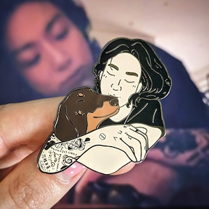 Jungkook & Bam Enamel Pin | Jeon Jungkook | BTS Pin | Jungkook&#39;s Dog