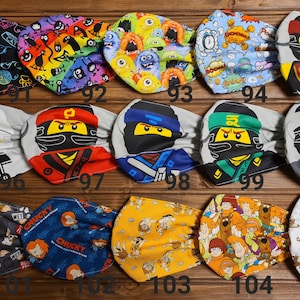 Face Mask Kids & Adult Adjustable Masks HandMade in UK Soft Cotton Face Covering Cover Double Layer 1-70 numbers